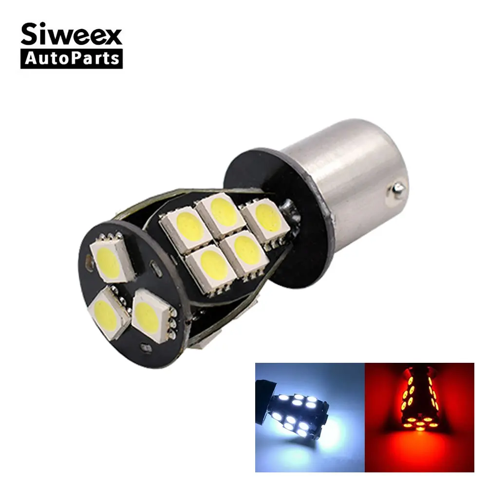 

1 шт. 1156 1157 BA15S BAY15D авто лампы 18 светодиодный 5050 SMD P21/5W, задних фонарей, фонарей указателей повтора сигнала лампа Резервное копирование светильник белого и красного цветов DC 12V