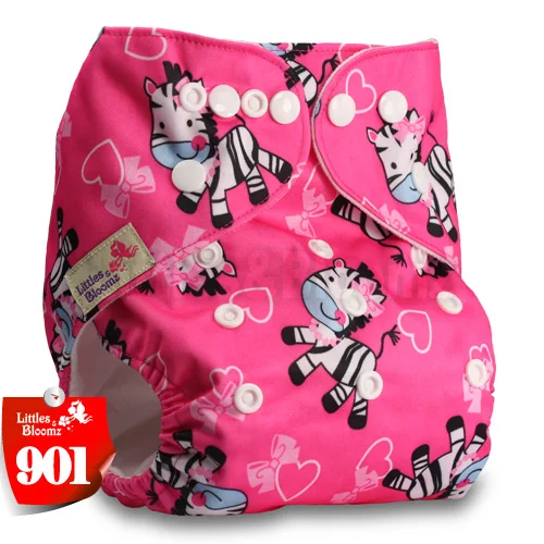 [Littles&Bloomz] Детские моющиеся тканевые подгузники одного размера, многоразовые карманные подгузники с вкладышами, доступные для детей 0-3 лет, 3-15 кг, один размер - Цвет: 901