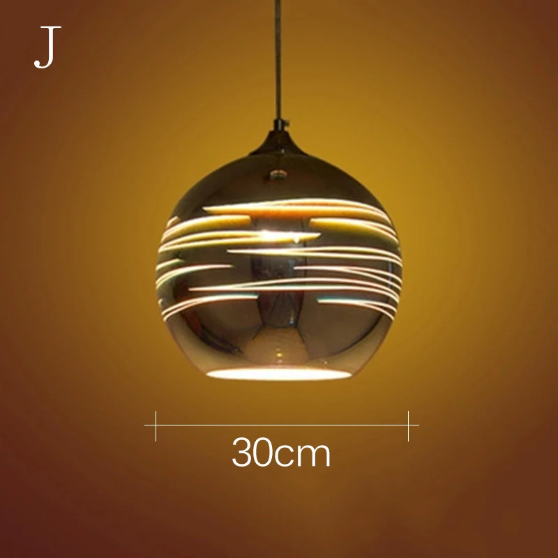 J-30CM Современный 3D красочный скандинавский звездное небо подвесной стеклянный абажур подвесной светильник E27 Светодиодный светильник для кухни ресторана комнаты - Body Color: J-30CM