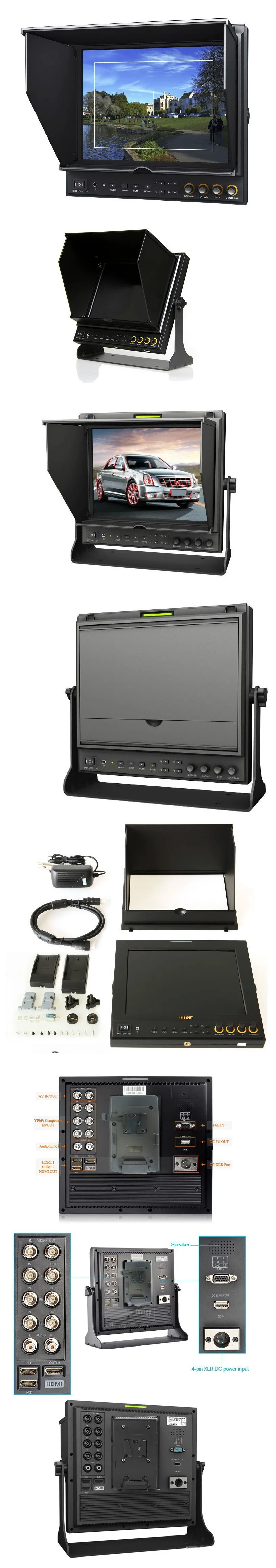Lilliput 9," 969A/S 3g монитор HD SDI панель IPS светодиодный монитор поля SDI HDMI YPbPr AV Peaking для BMCC