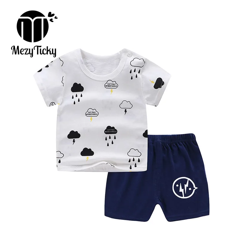 Summer Boys Girls Cotton T-shirt Pants 2pce set Clothes Baby Toddler Outdoor Sports Casual Kids Clothing Suit Children Costume | Детская