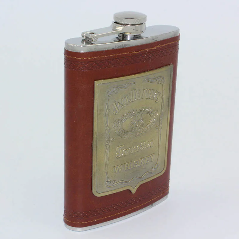 9 унций из искусственной кожи обертывание вина горшок Герметичность Портативный нержавеющая сталь фляжка Виски Ликер кувшин алкоголь аксессуары