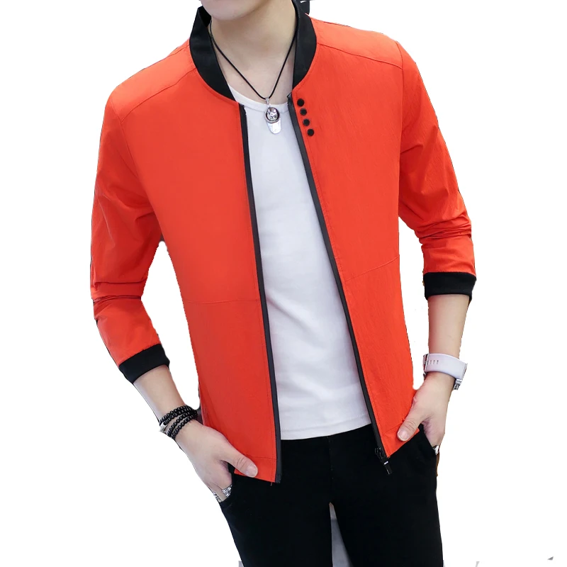 Новинка 2018 весенне-осенняя Повседневная однотонная Модная приталенная мужская