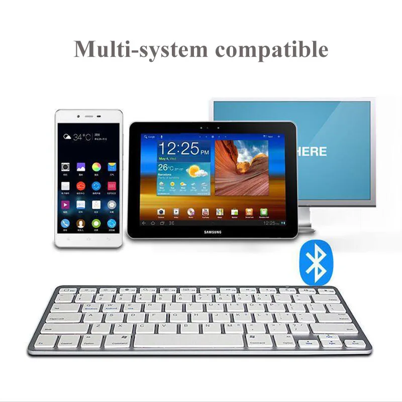 Portable Mini Wireless Keyboard Multi Function Ultra-Slim Bluetooth 3.0 Keypad For Android/ IOS/ Windows iPad Tablet Smart TV | Компьютеры
