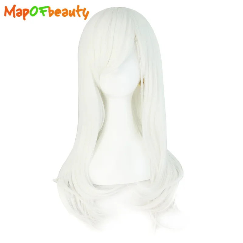 MapofBeauty 24 &quotдлинный волнистый парик для косплея белая прическа женщин