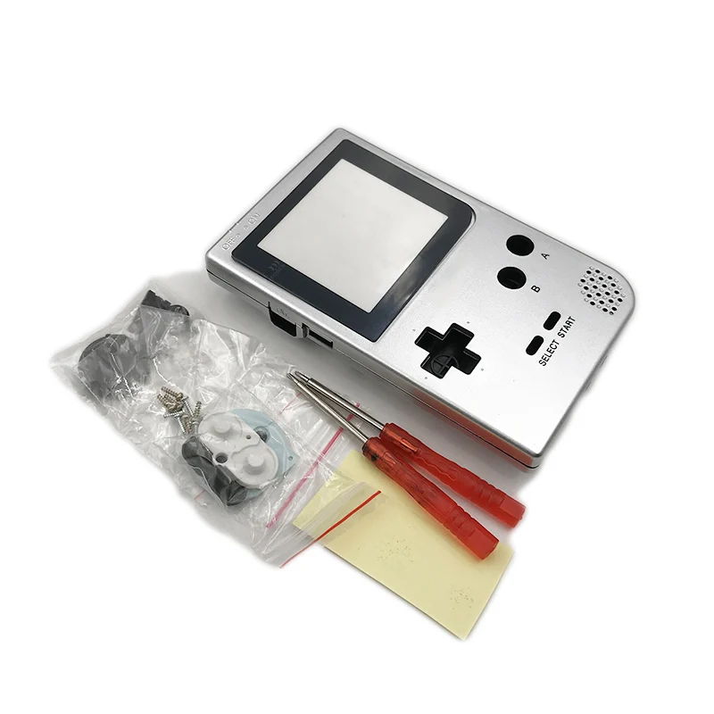 yin case black lens Полный Чехол, корпус, Замена корпуса для игровой консоли Gameboy Pocket для GBP, чехол с кнопками, комплект - Цвет: yin case black lens