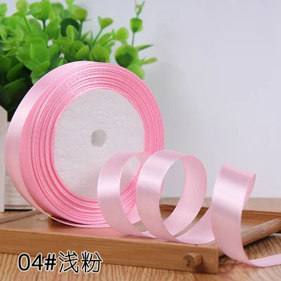 04 light pink Grosgrain Satin Ribbon for Wedding Christmas Party Decorations DIY Bow Craft Ribbons Card Gifts Wrapping Supplies 25Yards/Roll - Цвет: 04 light pink
