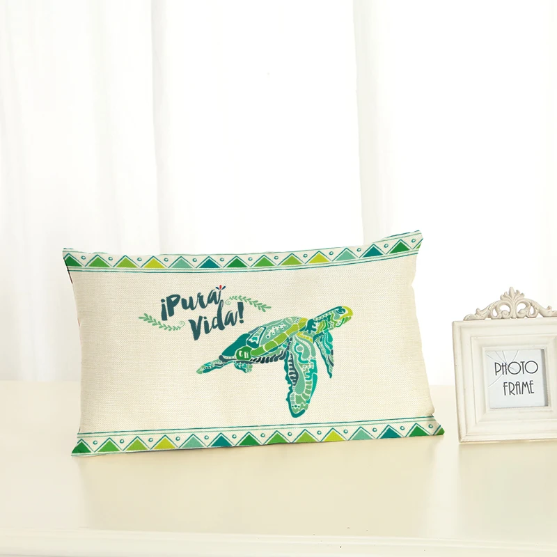 Черепаха Ландшафтная Подушка покрывает зеленое растение для украшения дома 30x50