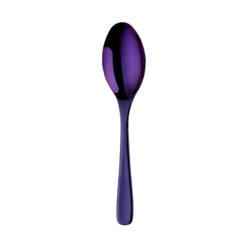 1 purple spoon Красочные 18/8 нержавеющая сталь радуга столовые приборы большой размеры длинная ручка для сервировки салата ложка/вилы/дуршлаг салатницы Кухня Посуда - Цвет: 1 purple spoon
