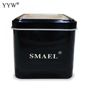 SMAEL Подарочная коробка для спортивных часов, 1 шт., Мужская коробка для часов, аксессуары для мужских часов, светодиодный цифровой защитный футляр для часов Sqaure, черная коробка для часов