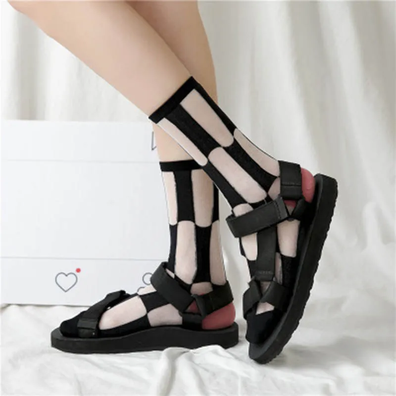 [EIOISAPRA] Новые женские носки модные тонкие прозрачные 2 цвета шелковые