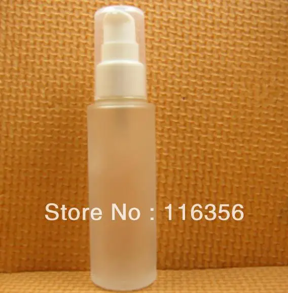 50 мл матовый стеклянный флакон для лосьона с белым насосом косметической