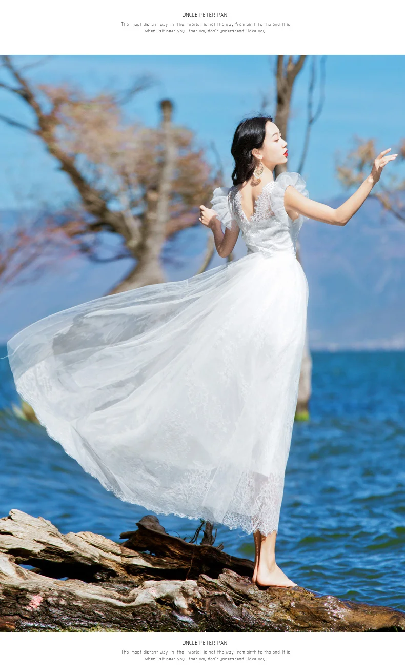 women fashion designer summer elegant slim bodycon sexy formal party beach runway long maxi lace white mesh dress