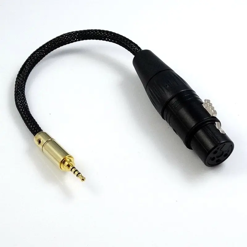 Аудиоадаптер 2 5 мм 4 контактный XLR Female TRRS с экранированным посеребренным кабелем