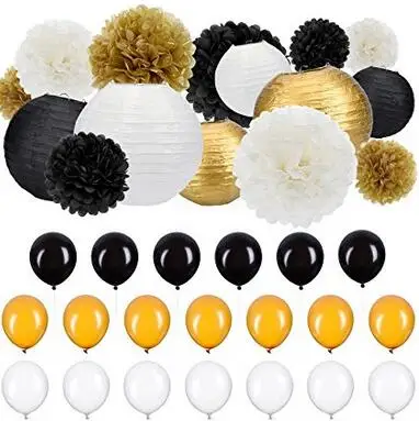 35 штук декоративный набор для вечеринок бумажные помпоны фонарики воздушные