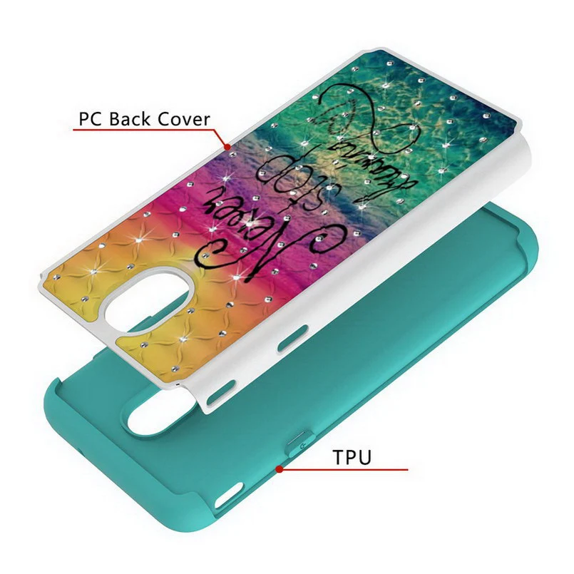 Case for Samsung Galaxy J7 2018 US Version Painted PC and TPU Bling Glitter Diamond Cover Funda | Мобильные телефоны и