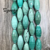 3013mm faceted marquise green grass agates beads rugby shape gem stone spacer beads fashion jewelry making beads my1613