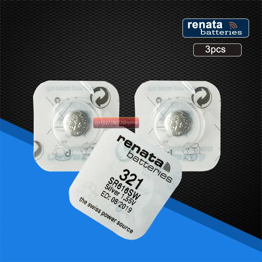 3 упаковки часов renata из оксида серебра 321 SR616SW 616 1 55 в 100% аккумулятор|Часовые