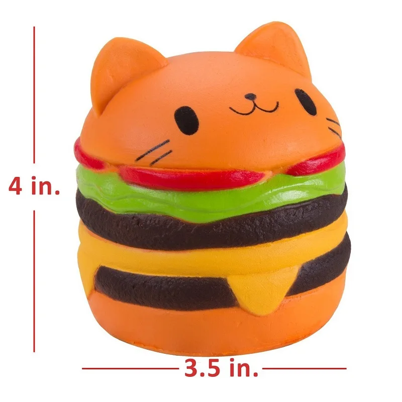 Jumbo Squishy Luky Cat гамбургер Мягкие игрушки Дети антистресс игрушки ароматизированные медленно растущие Squishies Снятие Стресса Игрушка для развлечения - Цвет: hamburger