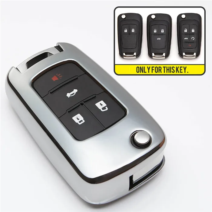 silver only case Для Chevrolet Cruze 2013 Spark Onix Siverado Volt Camaro Aveo 2011 2012 Sonic Orlando Malibu Trax TPU чехол для автомобильного ключа Держатель - Название цвета: silver only case