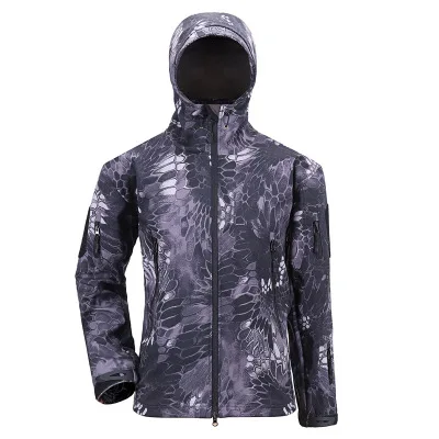 13 Men Autumn Winter Warm Jackets Fleece Black Green Camo Print Army Military Special Forces Camouflage Suit Military Uniform - Цвет: 13