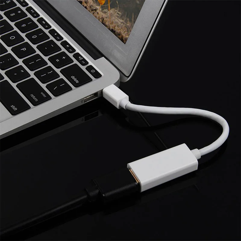 Белый Мини DP к hdmi-кабель, адаптер Mini Displayport Male-HDMI Женский конвертер для ПК Macbook HDTV проектор