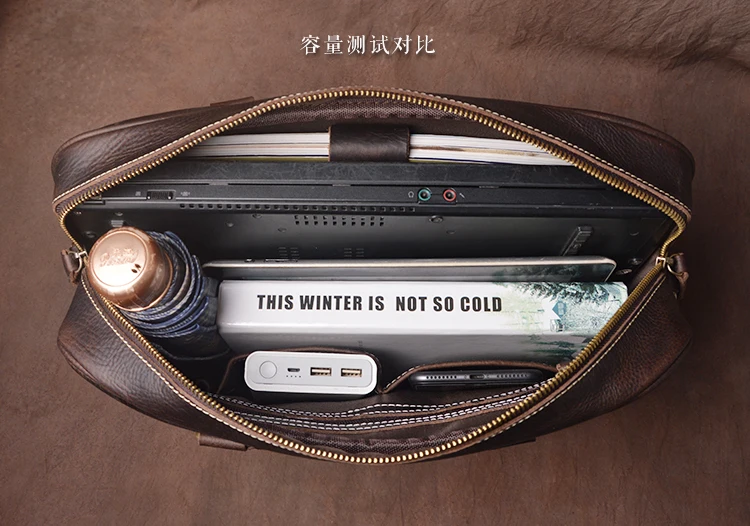 Большой портфель из натуральной коровьей кожи ручной работы в ретро стиле