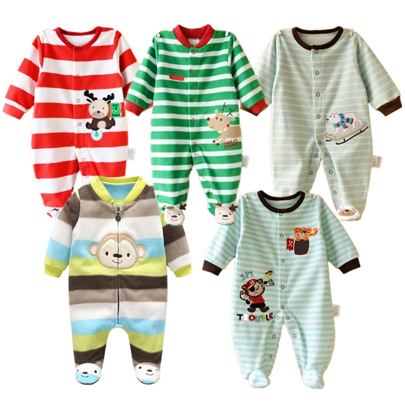 Размер 0-12 мес. комплект Детские комбинезоны зимние теплые флисовые куртки с