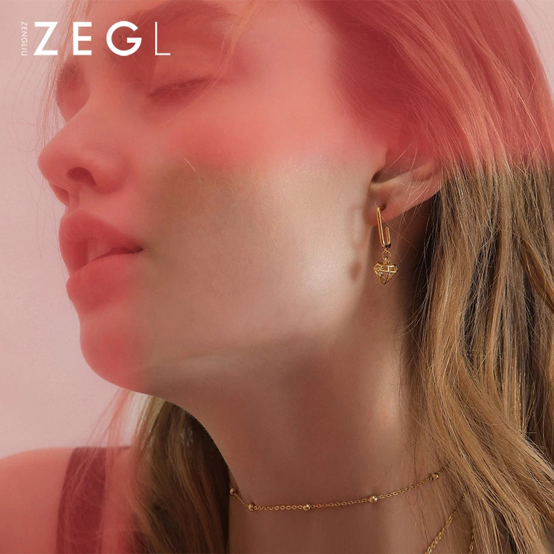 Женские ассиметричные серьги ZEGL забавные капельки|Серьги-подвески| |
