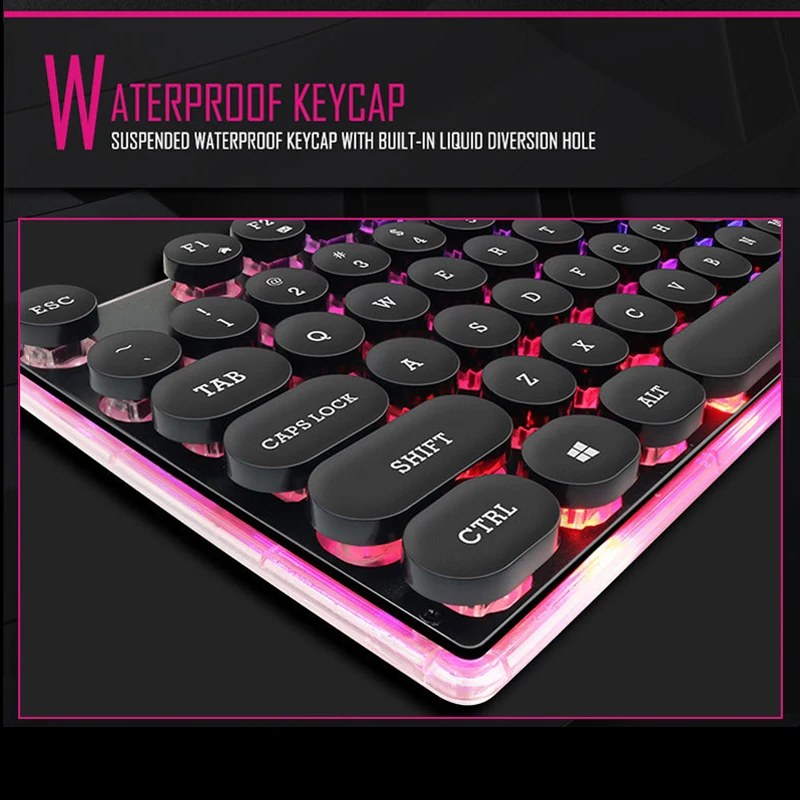 IMICE игровая клавиатура СТИМ панк 104 клавиш мультимедийная клавиатура светодиодный подсветка Проводная клавиатура водонепроницаемая Механическая геймерская клавиатура