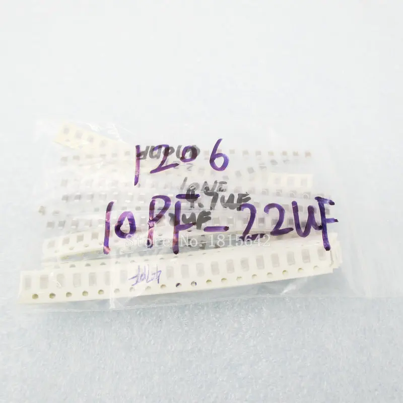 3 20 шт/Лот 1206 SMD конденсатор Ассорти Комплект, 16 значений* 20 шт = 3 20 шт 10pF~ 22 мкФ Образцы комплект электронных Diy kit