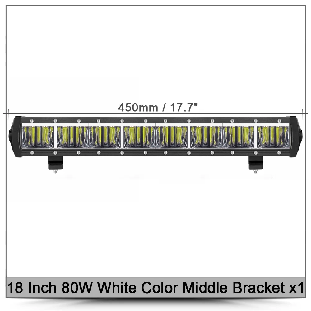 18 Inch 80W x1 9D объектив Однорядный светодиодный светильник для внедорожника 12 В 24 В УАЗ ATV внедорожник Грузовик Мотоцикл Faros 4x4 внедорожных вождения работы Барра светильник s - Цвет: 18 Inch 80W x1
