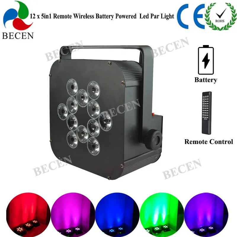 4 шт. 12x5in1 аккумулятор RGBWA питание Led Par свет дистанционное управление LED Uplight для
