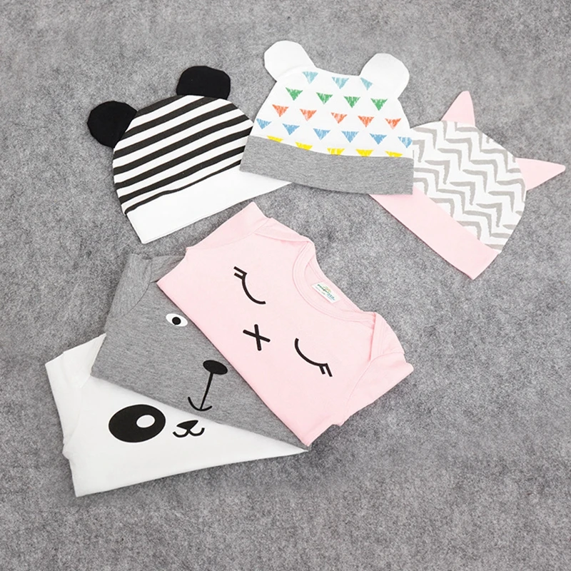 Животного Костюмы набор для новорожденного Летний комбинезон мультфильм волна