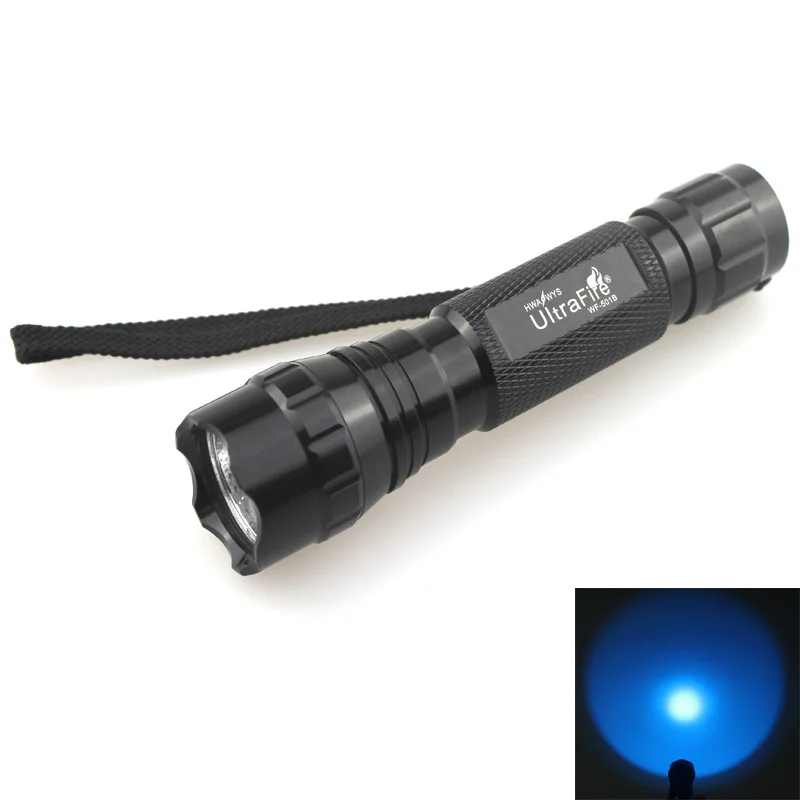U F WF 501B 3W CREE XR E Q5 Синий светильник 465nm 485nm светодиодный ная вспышка (1x18650)|Фонарики и