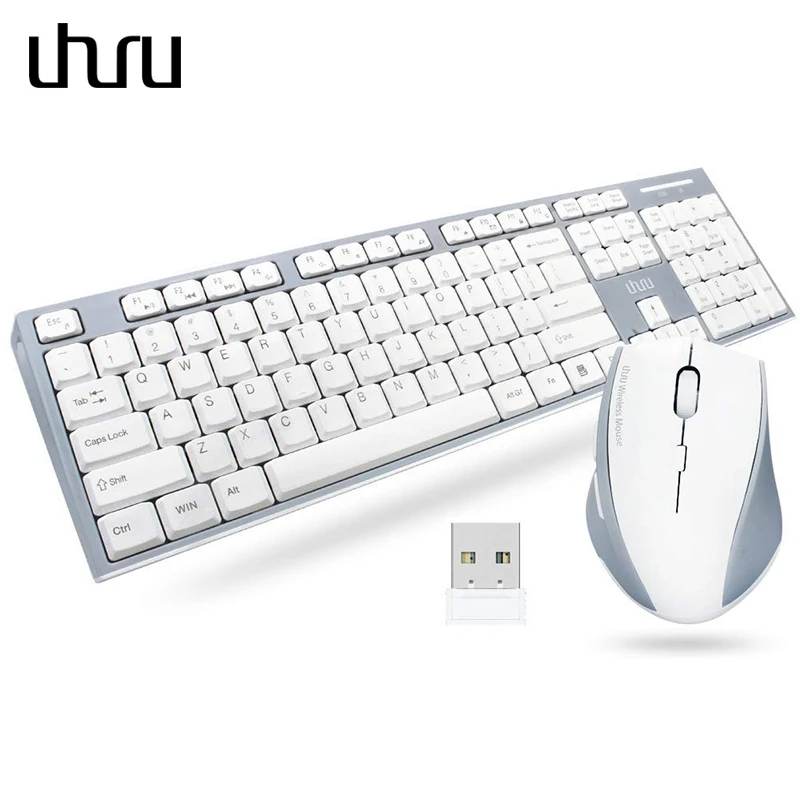 UHURU беспроводная клавиатура и мышь Combo 2,4 ГГц энергосберегающая USB беспроводная клавиатура и мышь для ноутбуков ПК Компьютерные аксессуары