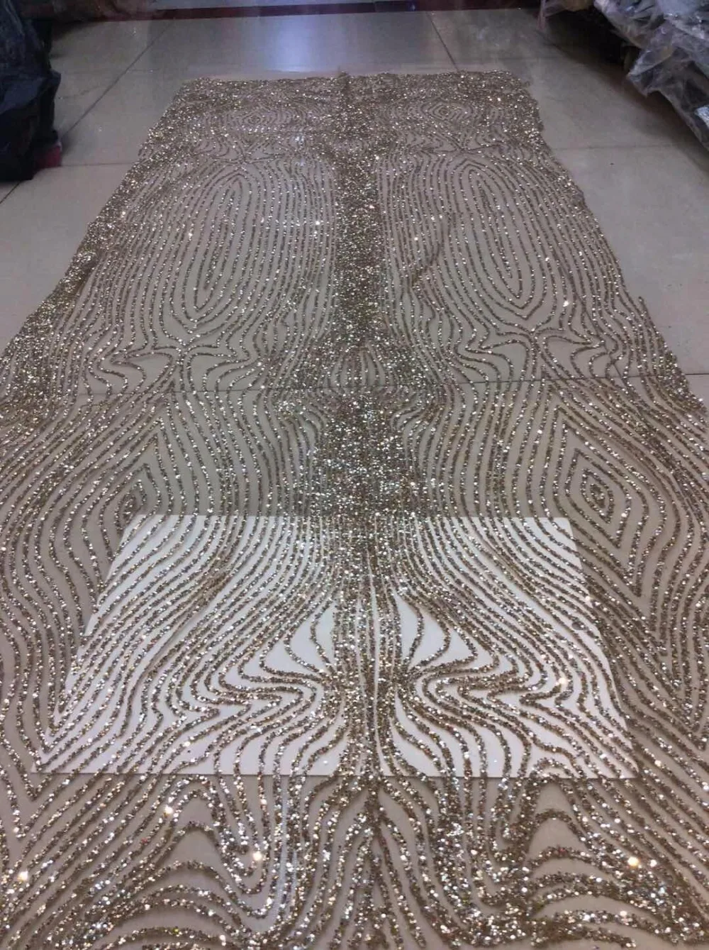 

Newest design SYJ-111645 african lace fabric glued glitter French tulle lace fabric