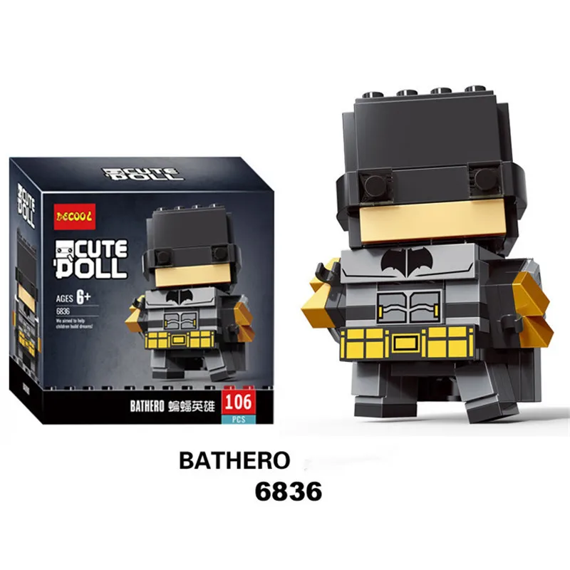 Новый бренд Brickheadz с эмблемами супергероев головы Лиги мира Железный человек