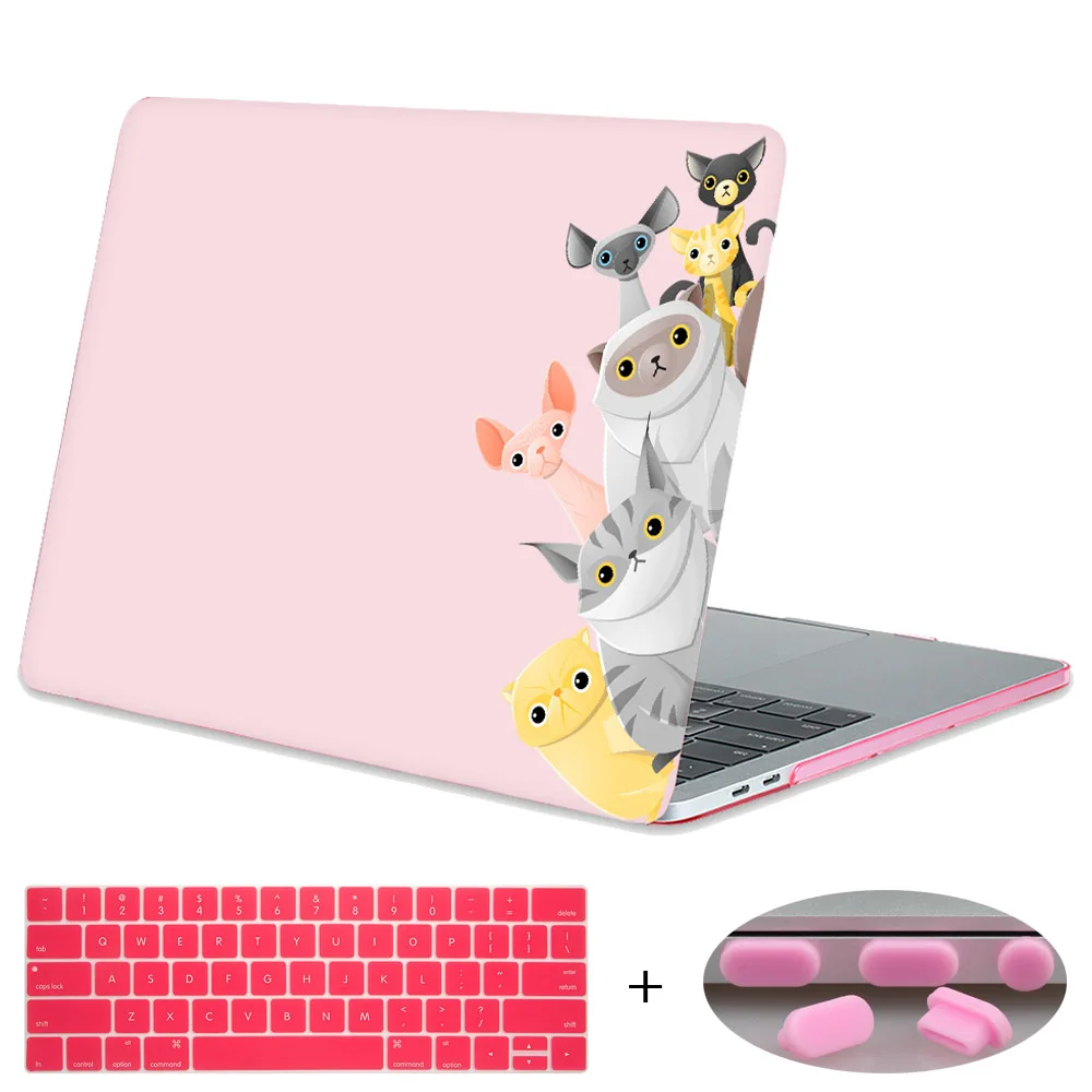 Чехол для ноутбука с принтами животных Redlai для Macbook Air Pro retina 11 12 13 1" кошачий семейный Жесткий Чехол для Mac book Pro 13 15 Touchbar - Цвет: A251-13