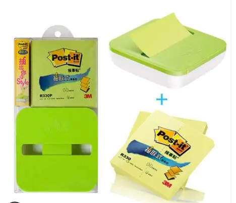 3 м post-it R330P 76 мм* 76 мм 100 страницы/блокнот липкая бумага для заметок со съемным диспенсером комбо заметки канцелярские принадлежности - Цвет: 2 green note 1 base