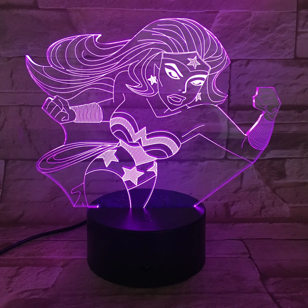 3D лампа 7 цветов светодиодные ночники для детей сенсорный светодиодный Usb