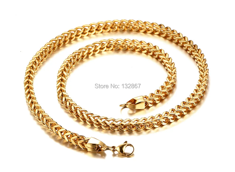 

Fahsion New Design Top Selling Never Fade Stainless steel Gold boxy Link chain Necklace High Quality Men's Jewelry 6mm 24''