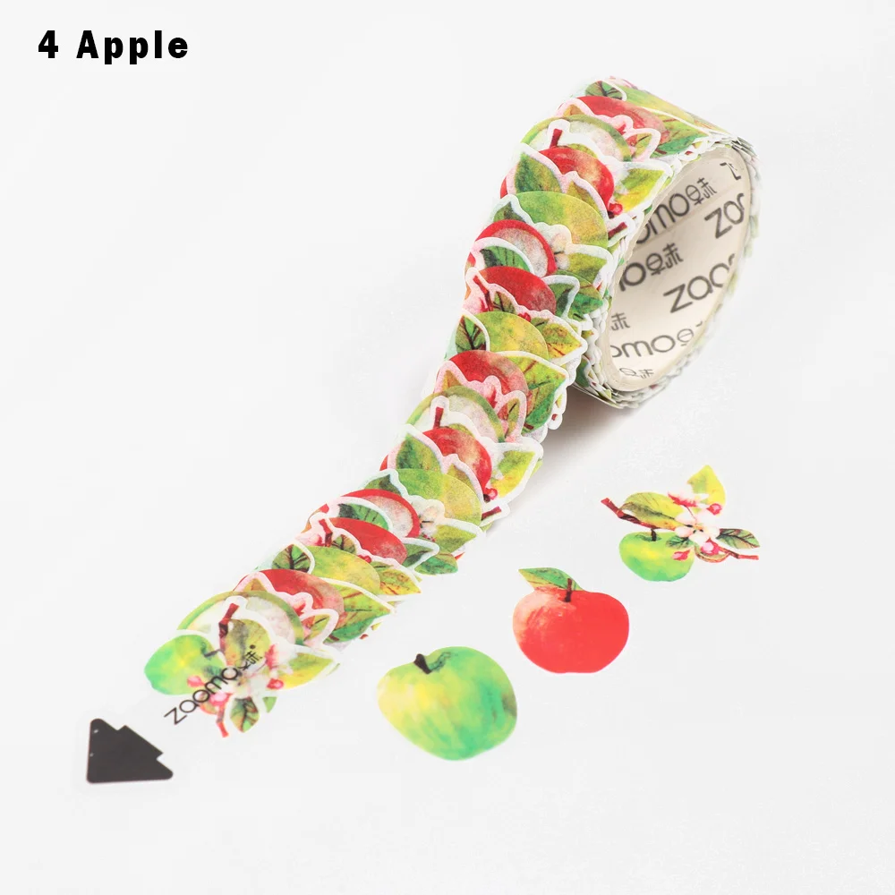 apple 10 узоров, лепестки цветов, бумажная лента, 10 видов стилей, маскирующая лента, Ароматизированная лента Сакура, скрапбукинг, дневник, бумажные декоративные наклейки - Цвет: apple