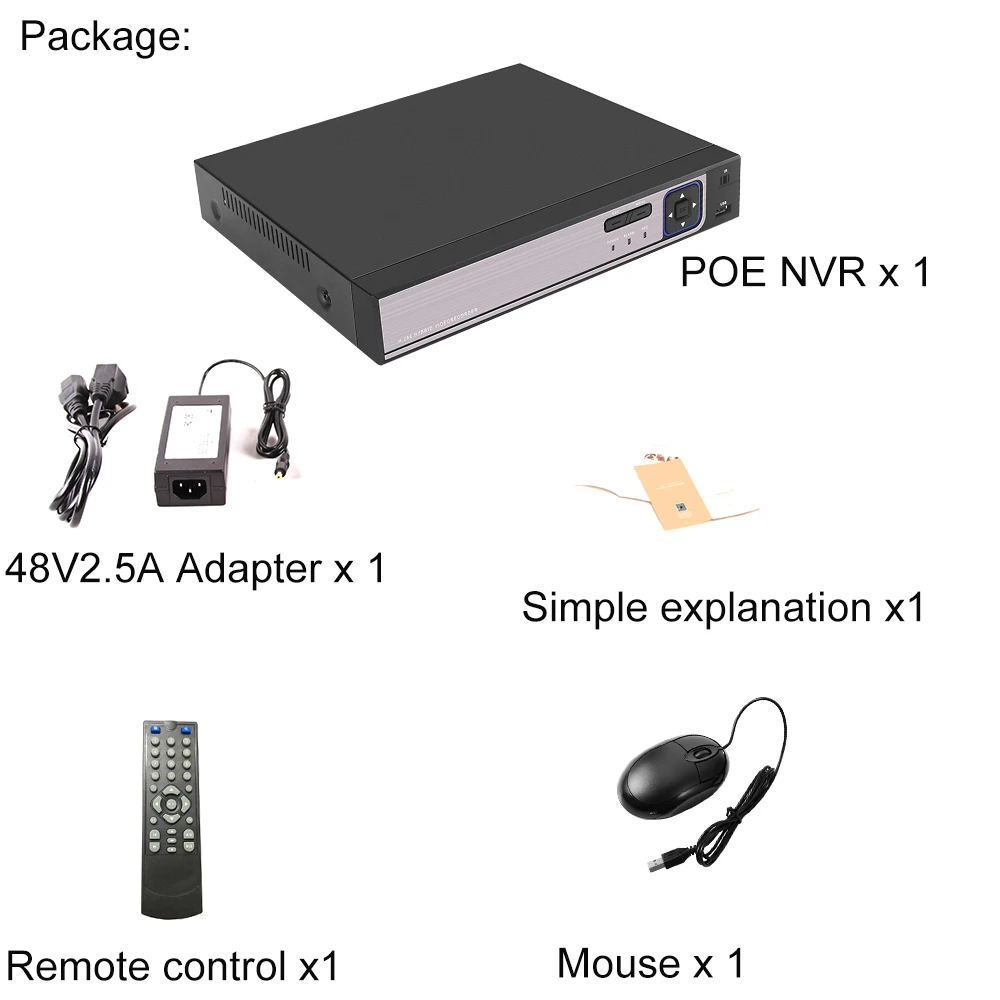 H.265 H.264 8CH 48В Система охранного видеонаблюдения POE NVR IP камера CCTV система P2P ONVIF 4*5MP/8*4