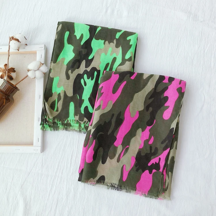 2019 Fashion Cotton Camo Print Fringe Scarves Shawls Long Camouflage Wrap Scarf Hijab Muffler 2 Color Free Shipping |