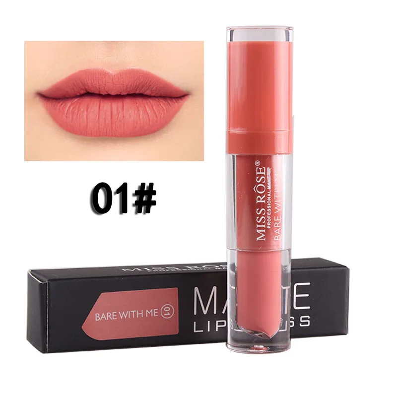 1 Miss Rose, водостойкий блеск для губ, матовый цвет, косметика, стойкий пигмент, бархат, Матовый Металлик, телесный, губная помада, Жидкий Макияж - Цвет: 1