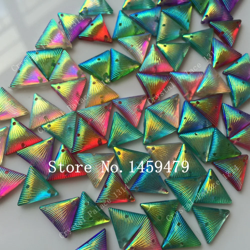 Random 50PCS Rhinestones Trigon 12mm Resin Mixed Color Sew DIY Handwork For Garments Shoes Bags Hats Toy Jewelry Accessories | Дом и сад