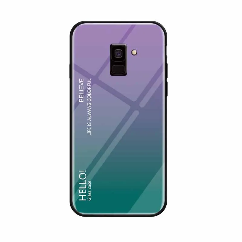 Чехол для Samsung Galaxy J8 2018 роскошные градиентные телефонные чехлы из закаленного