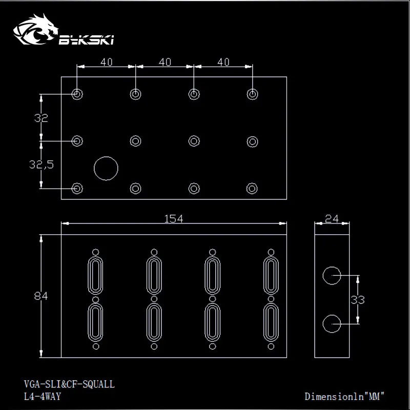 Bykski VGA-SLI& CF-SQUALL VGA блок водяного охлаждения SLI/Crossfire модуль мостовое соединение для двух или трех видеокарт