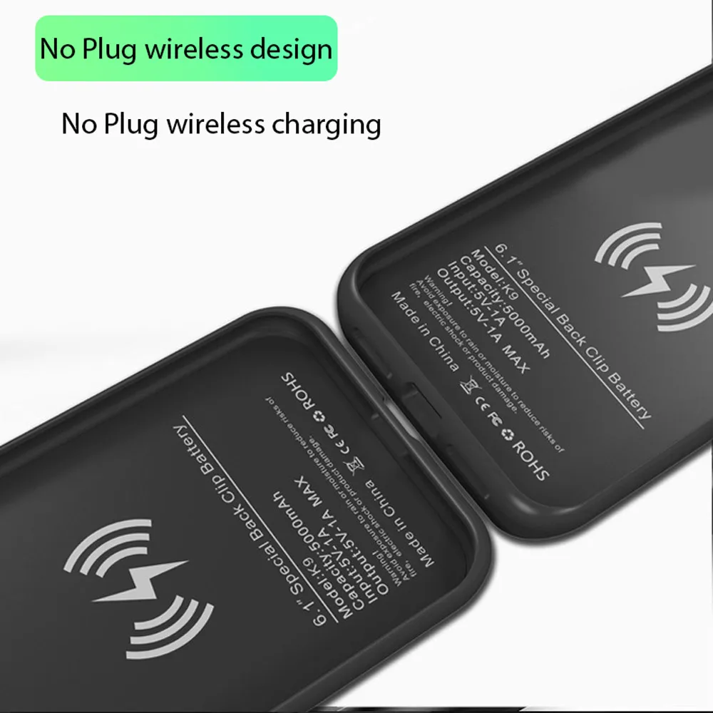 Беспроводной Аккумулятор Чехол для IPhone XR 5000 mah аккумулятор переносной корпус